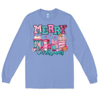 Colony Blue merry christmas pink coffee cups Long Sleeve Tee - Jasminsmagicworld