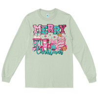Matcha merry christmas pink coffee cups Long Sleeve Tee - Jasminsmagicworld