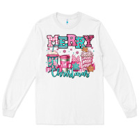 White merry christmas pink coffee cups Long Sleeve Tee - Jasminsmagicworld