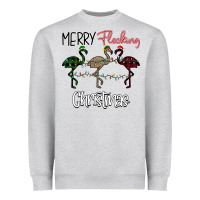 Heather Grey Merry Flocking Christmas Heavyweight Sweatshirt - Bettercallsaul