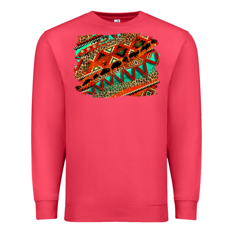 Western Aztec Background Pattern Premium Sweatshirt by OliviaCreatesArt | Teevron