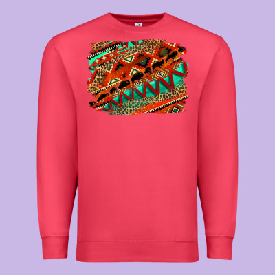 Western Aztec Background Pattern Premium Sweatshirt Designed By Oliviacreatesart