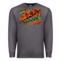 Charcoal Heather western aztec background pattern Premium Sweatshirt - OliviaCreatesArt