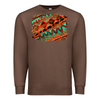 Chestnut western aztec background pattern Premium Sweatshirt - OliviaCreatesArt