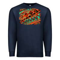 Navy western aztec background pattern Premium Sweatshirt - OliviaCreatesArt