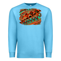 Ocean Blue western aztec background pattern Premium Sweatshirt - OliviaCreatesArt