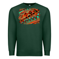 Sports Green western aztec background pattern Premium Sweatshirt - OliviaCreatesArt