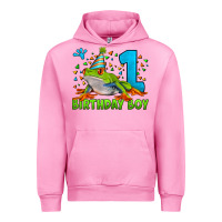 Fuchsia Pink birthday boy frog age 1 Urban Hoodie - LillyAllenDesigns