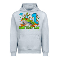 Heather Grey birthday boy frog age 1 Urban Hoodie - LillyAllenDesigns