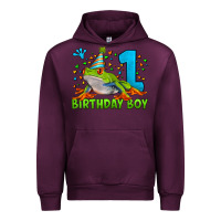 Mauve Wine birthday boy frog age 1 Urban Hoodie - LillyAllenDesigns