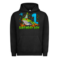 Pigment Black birthday boy frog age 1 Urban Hoodie - LillyAllenDesigns