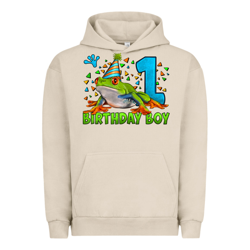 Birthday Boy Frog Age 1 Urban Hoodie by LillyAllenDesigns | Teevron