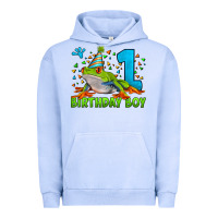 Pigment Grape Ice birthday boy frog age 1 Urban Hoodie - LillyAllenDesigns