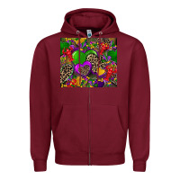 Burgundy mardi gras hearts Zipper Hoodie - CowGirlArtShop