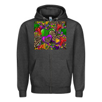 Charcoal Heather mardi gras hearts Zipper Hoodie - CowGirlArtShop