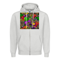 Dove Grey mardi gras hearts Zipper Hoodie - CowGirlArtShop