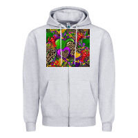 Heather Grey mardi gras hearts Zipper Hoodie - CowGirlArtShop