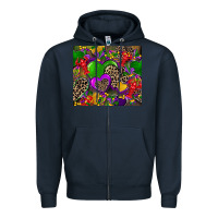 Navy mardi gras hearts Zipper Hoodie - CowGirlArtShop