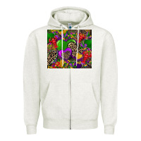 Oatmeal Heather mardi gras hearts Zipper Hoodie - CowGirlArtShop