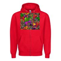 Red mardi gras hearts Zipper Hoodie - CowGirlArtShop
