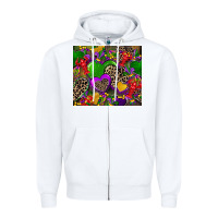White mardi gras hearts Zipper Hoodie - CowGirlArtShop