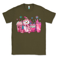 Army Green pink christmas snowman coffee cups Classic Tee - MaliasSmallBusiness