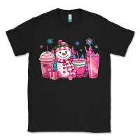 Black pink christmas snowman coffee cups Classic Tee - MaliasSmallBusiness