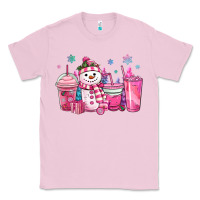 Bubblegum Pink pink christmas snowman coffee cups Classic Tee - MaliasSmallBusiness
