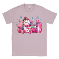 Lilac pink christmas snowman coffee cups Classic Tee - MaliasSmallBusiness