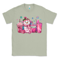 Matcha pink christmas snowman coffee cups Classic Tee - MaliasSmallBusiness