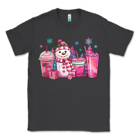 Smoke pink christmas snowman coffee cups Classic Tee - MaliasSmallBusiness