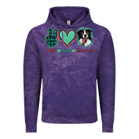 Cloud Purple Peace Love Border Collie Vintage Hoodie - Jasminsmagicworld