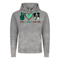 Cloud Rock Peace Love Border Collie Vintage Hoodie - Jasminsmagicworld