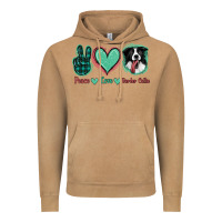 Peace Love Border Collie Vintage Hoodie | Teevron