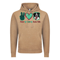 Vintage Coffee Peace Love Border Collie Vintage Hoodie - Jasminsmagicworld