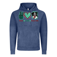 Vintage Denim Peace Love Border Collie Vintage Hoodie - Jasminsmagicworld