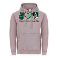 Vintage Zinc Peace Love Border Collie Vintage Hoodie - Jasminsmagicworld