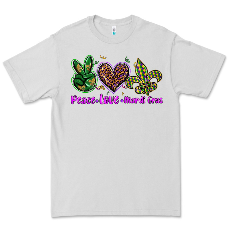 Peace Love Mardi Gras Premium Tee by BarkalooDesign | Teevron