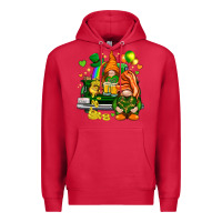 Cardinal St. Patrick's Day gnomies with heart Premium Hoodie - HowdyJamesFarm