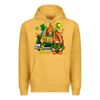 Mustard St. Patrick's Day gnomies with heart Premium Hoodie - HowdyJamesFarm