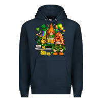Navy St. Patrick's Day gnomies with heart Premium Hoodie - HowdyJamesFarm