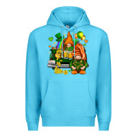 Ocean Blue St. Patrick's Day gnomies with heart Premium Hoodie - HowdyJamesFarm