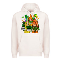 Pale Pink St. Patrick's Day gnomies with heart Premium Hoodie - HowdyJamesFarm