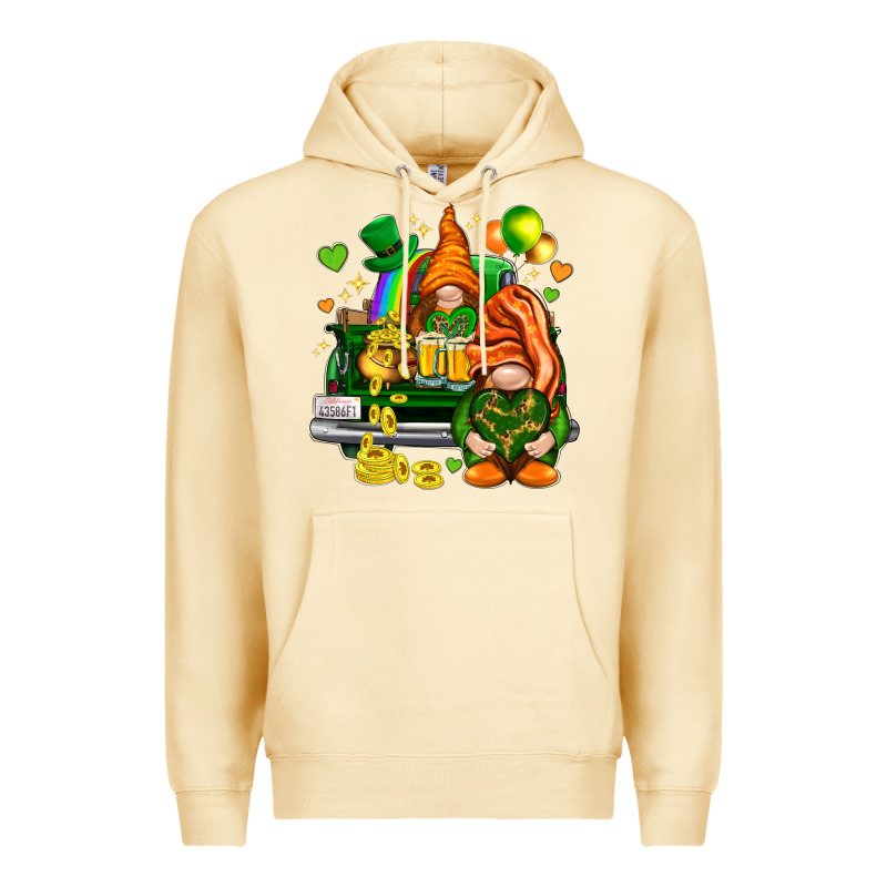 St. Patrick's Day Gnomies With Heart Premium Hoodie by HowdyJamesFarm | Teevron