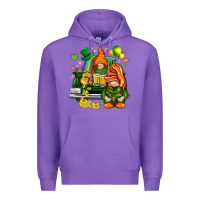 Purple St. Patrick's Day gnomies with heart Premium Hoodie - HowdyJamesFarm