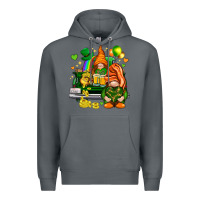 Rock St. Patrick's Day gnomies with heart Premium Hoodie - HowdyJamesFarm