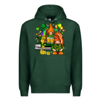 Sports Green St. Patrick's Day gnomies with heart Premium Hoodie - HowdyJamesFarm