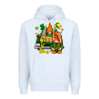 White St. Patrick's Day gnomies with heart Premium Hoodie - HowdyJamesFarm
