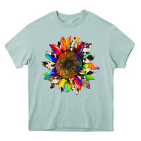 Arona tie dye sunflower with cowhide Heavy Core Tee - Artiststas