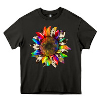 Asphalt tie dye sunflower with cowhide Heavy Core Tee - Artiststas